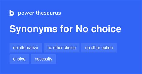 no choice synonym|Synonyms for Have no choice .